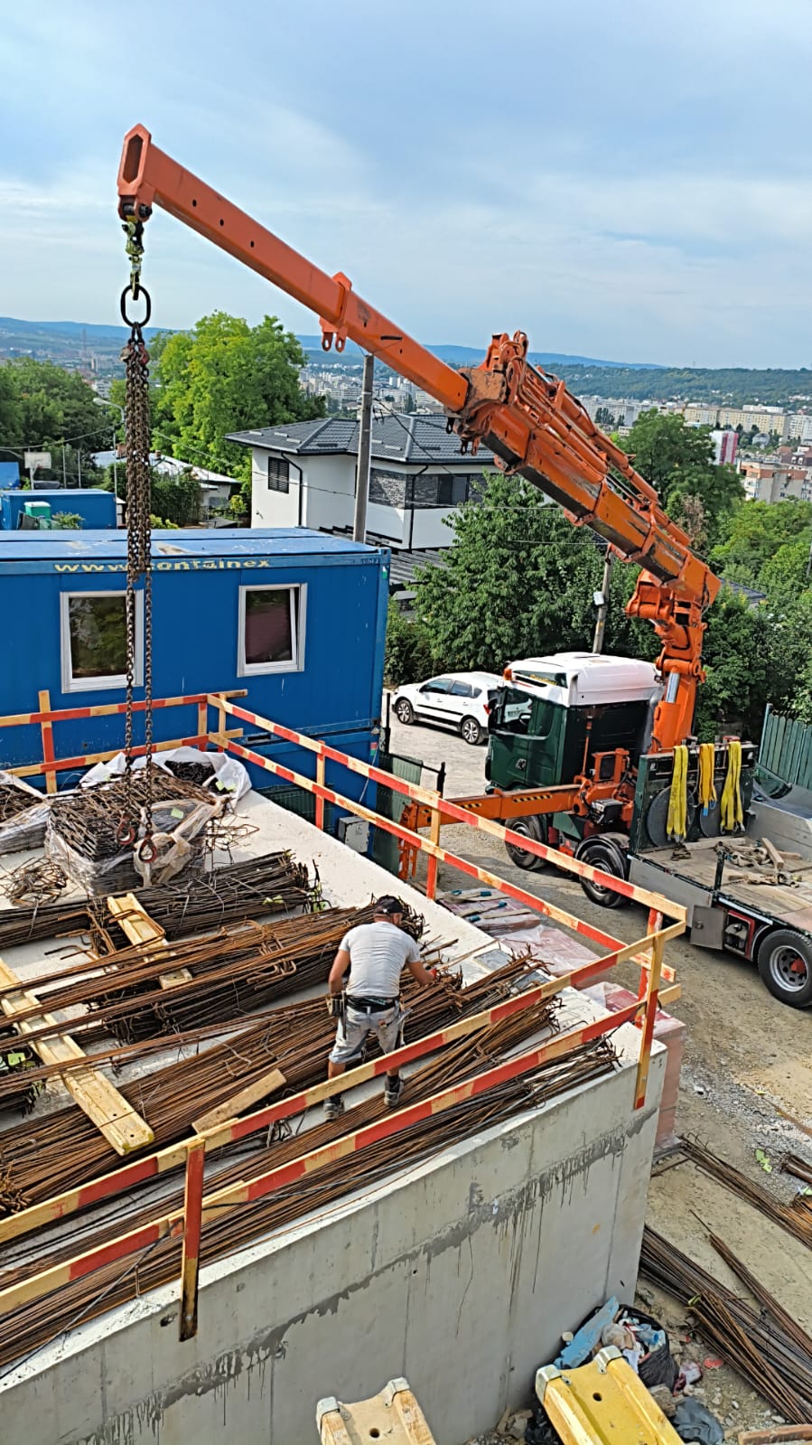 Ridicare fier beton pe planșeu de beton